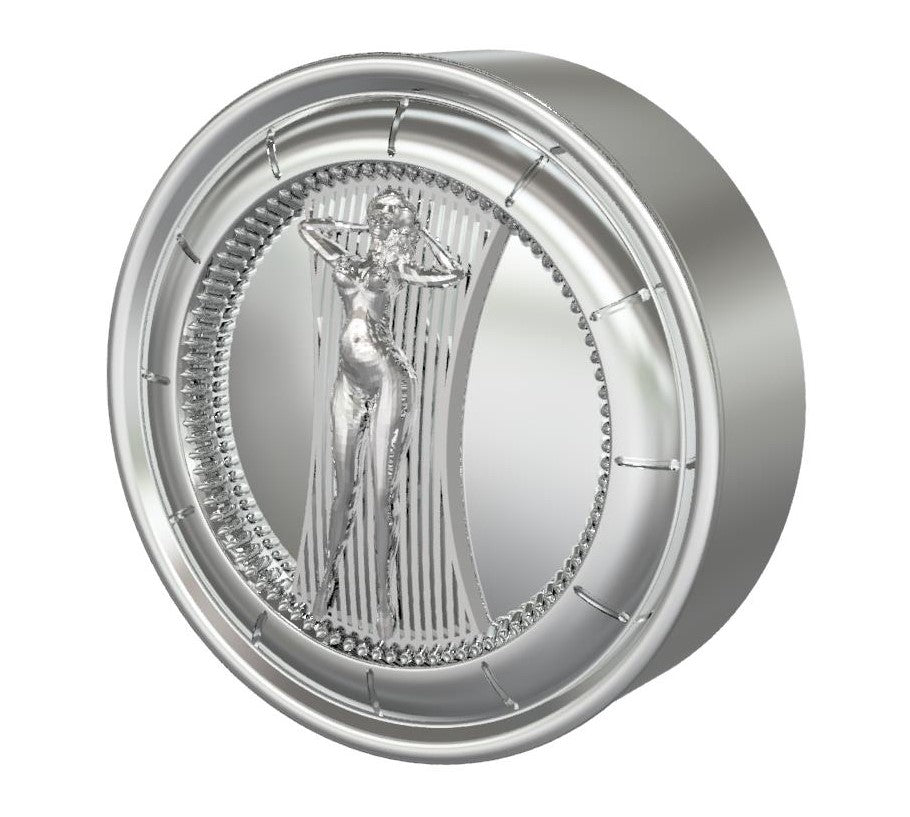 Posing Lady Hubcap 15"