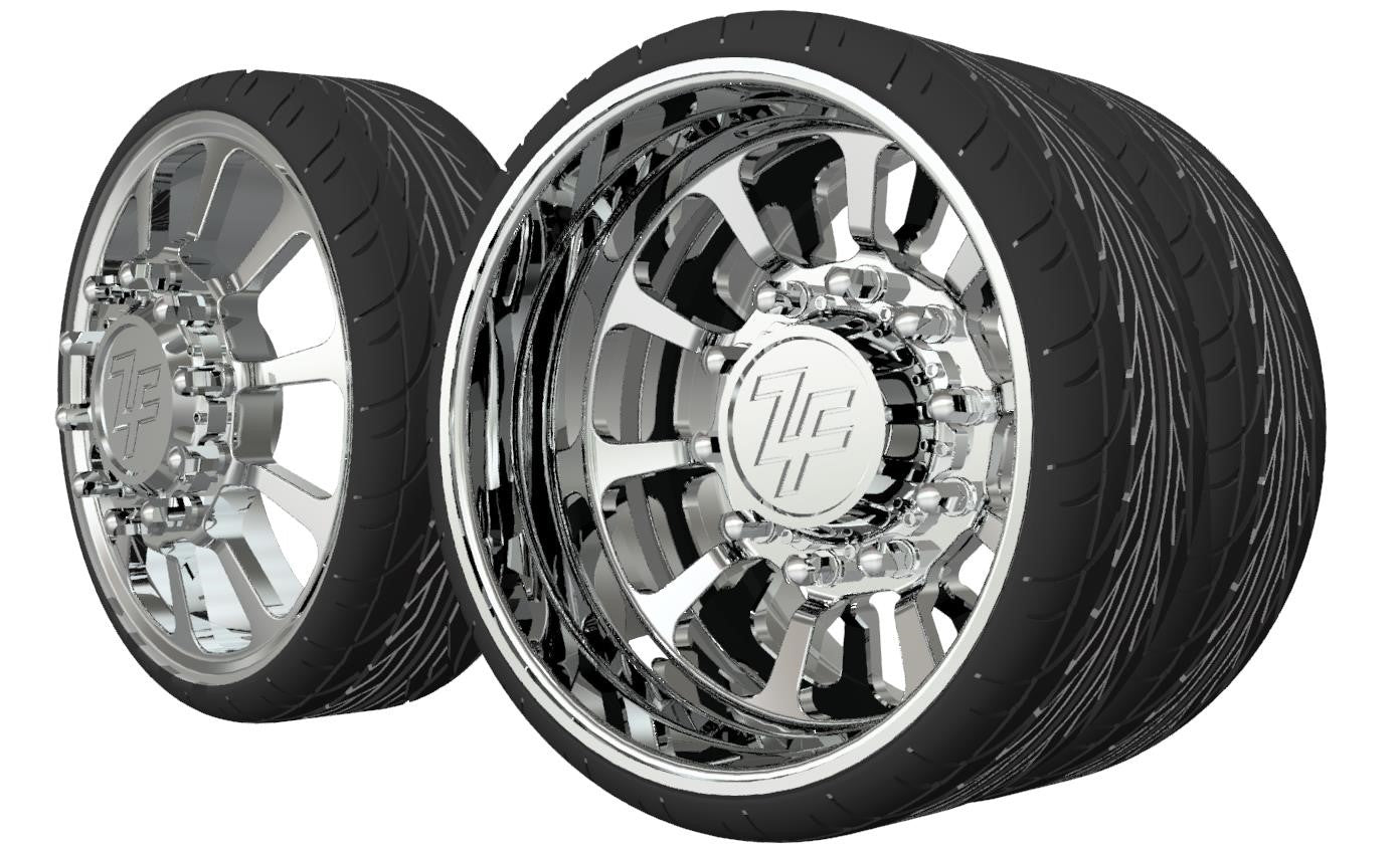 24" Milled Wedge Dually Set